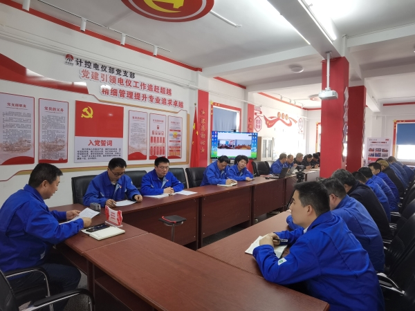 2025年3月，在支部學(xué)習(xí)會之余，計控電儀部黨支部書記王文波帶領(lǐng)黨員領(lǐng)導(dǎo)干部認(rèn)真梳理一二期檢修項目計劃.jpg
